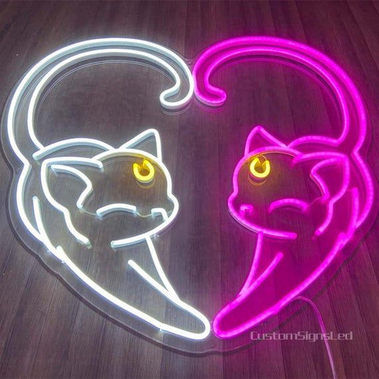 CAT HEART NEON SIGN