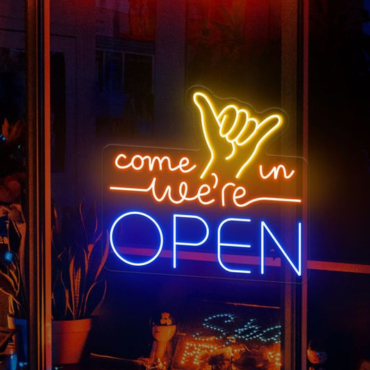 COME IN WE ARE OPEN NEON SIGN