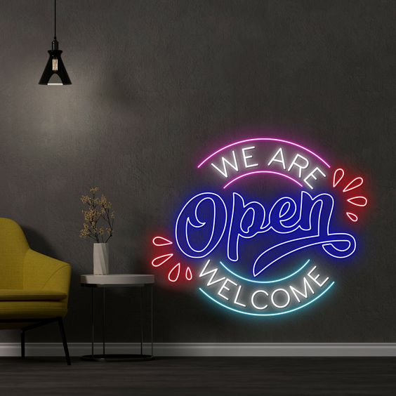 WE ARE OPEN NEON SIGN