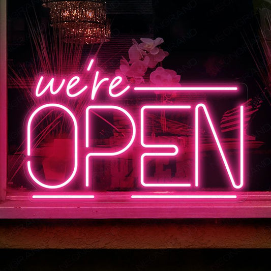 WE'RE OPEN NEON SIGN